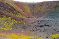 Volcano Etna, Catania, Sicily, Italy Ã¢â¬â 21 August 2014 : Tourists inside the largest of the Silvestri craters on the Etna volcano